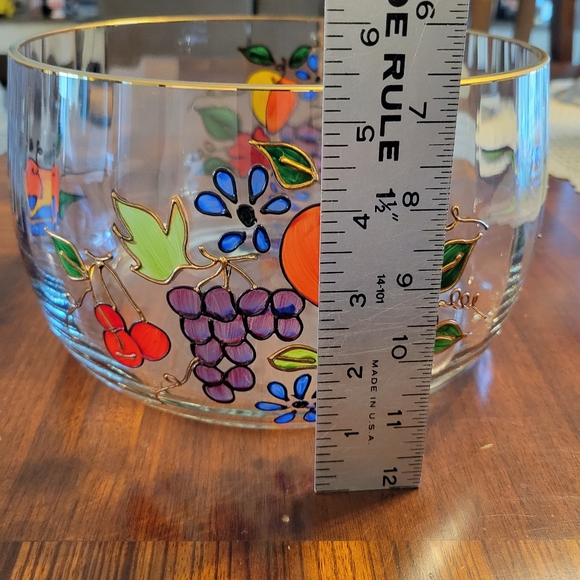 1980 VINTAGE ROMANIAN CLEAR CRYSTAL BIG BOWL, ALL HAND CRAFTED. - Picture 9 of 14